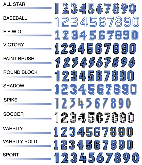 jersey style numbers font